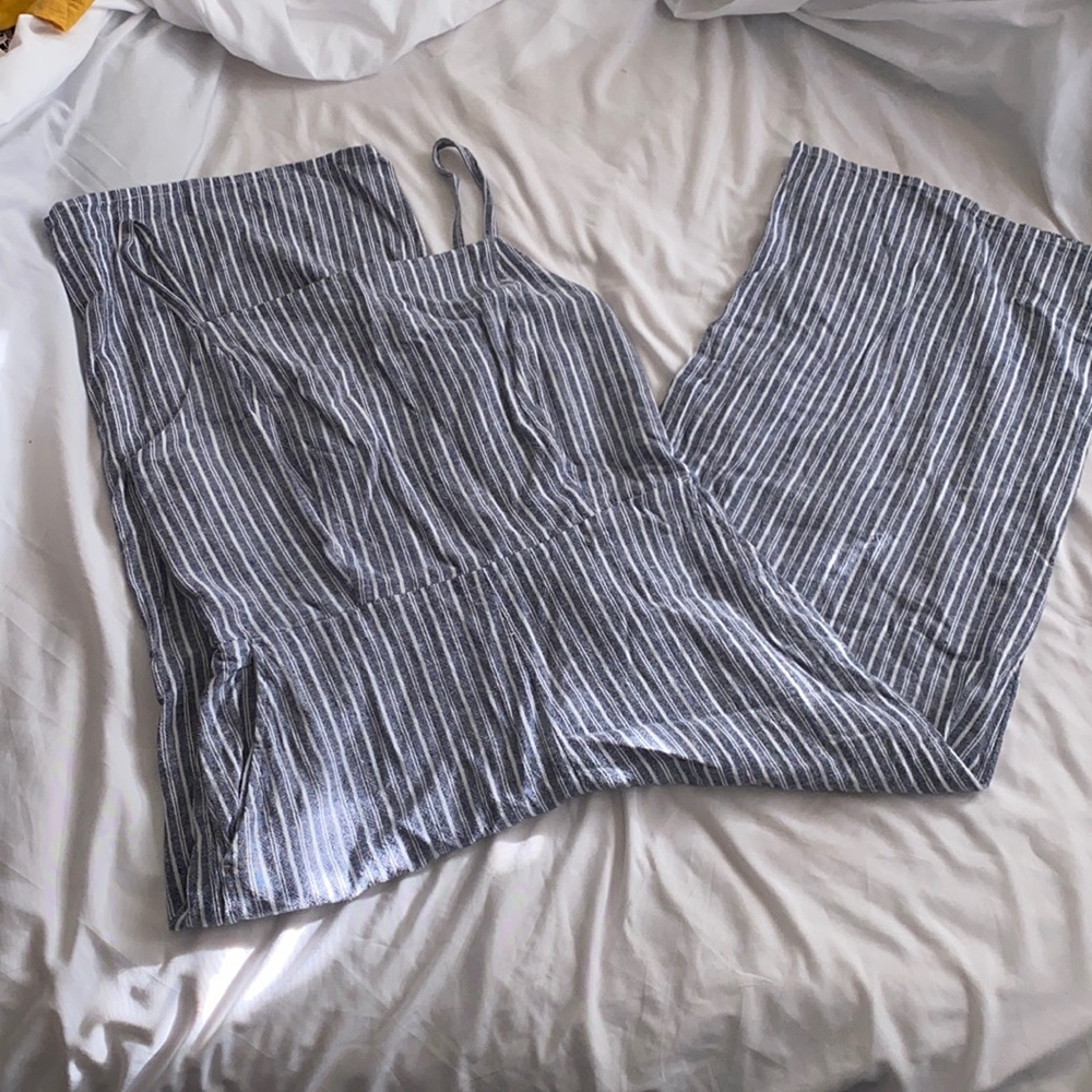 Old Navy spaghetti strapped jumper, flare bottoms with pockets